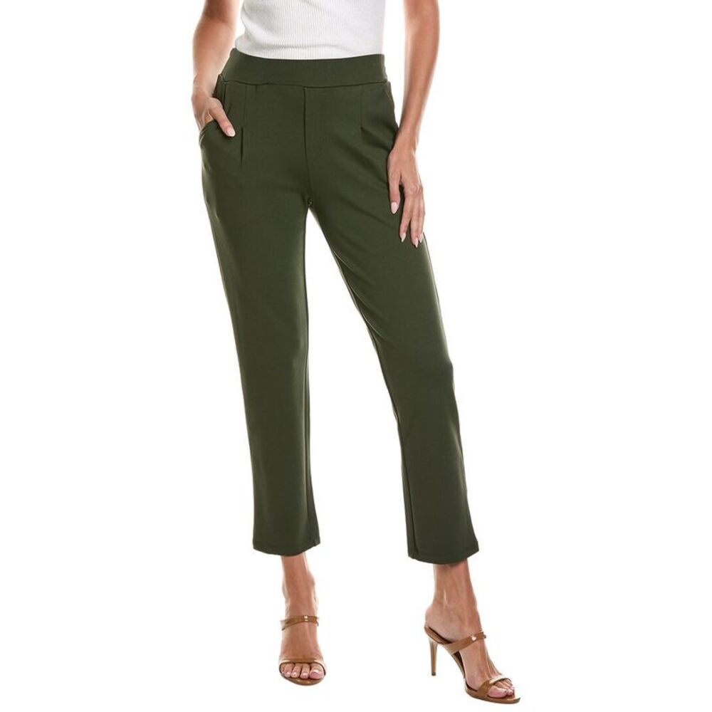 T Tahari Womens Pocket Knit Ponte Ankle Trouser, Green